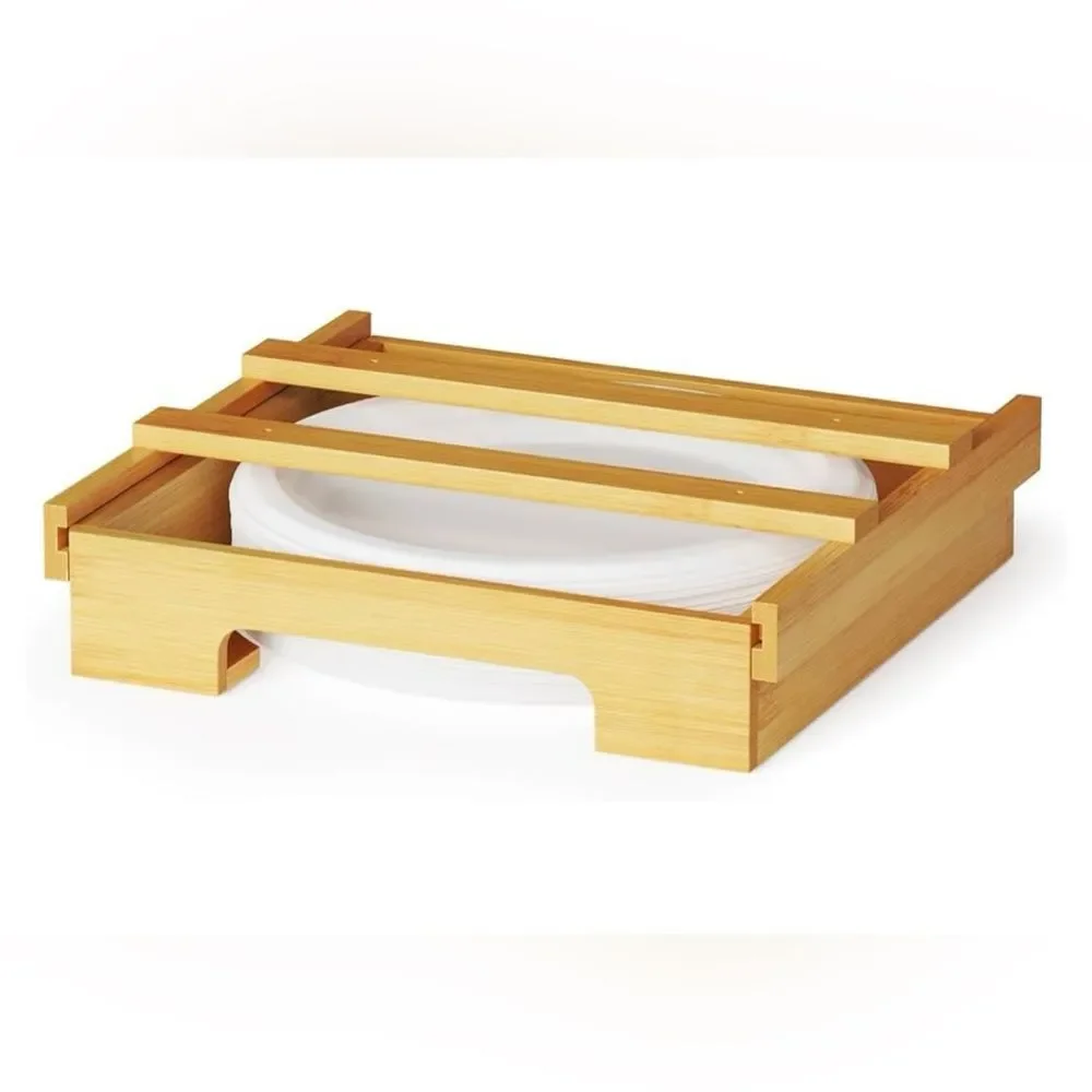 Bamboo‎ Plate Dispenser for Kitchen